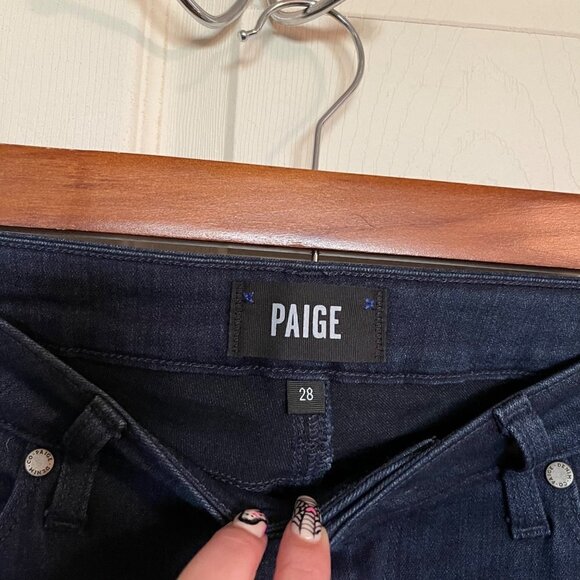 PAIGE Womens Blue Dark Wash Verdugo Ultra Skinny Stretch Jeans Size 28 - Picture 2 of 8